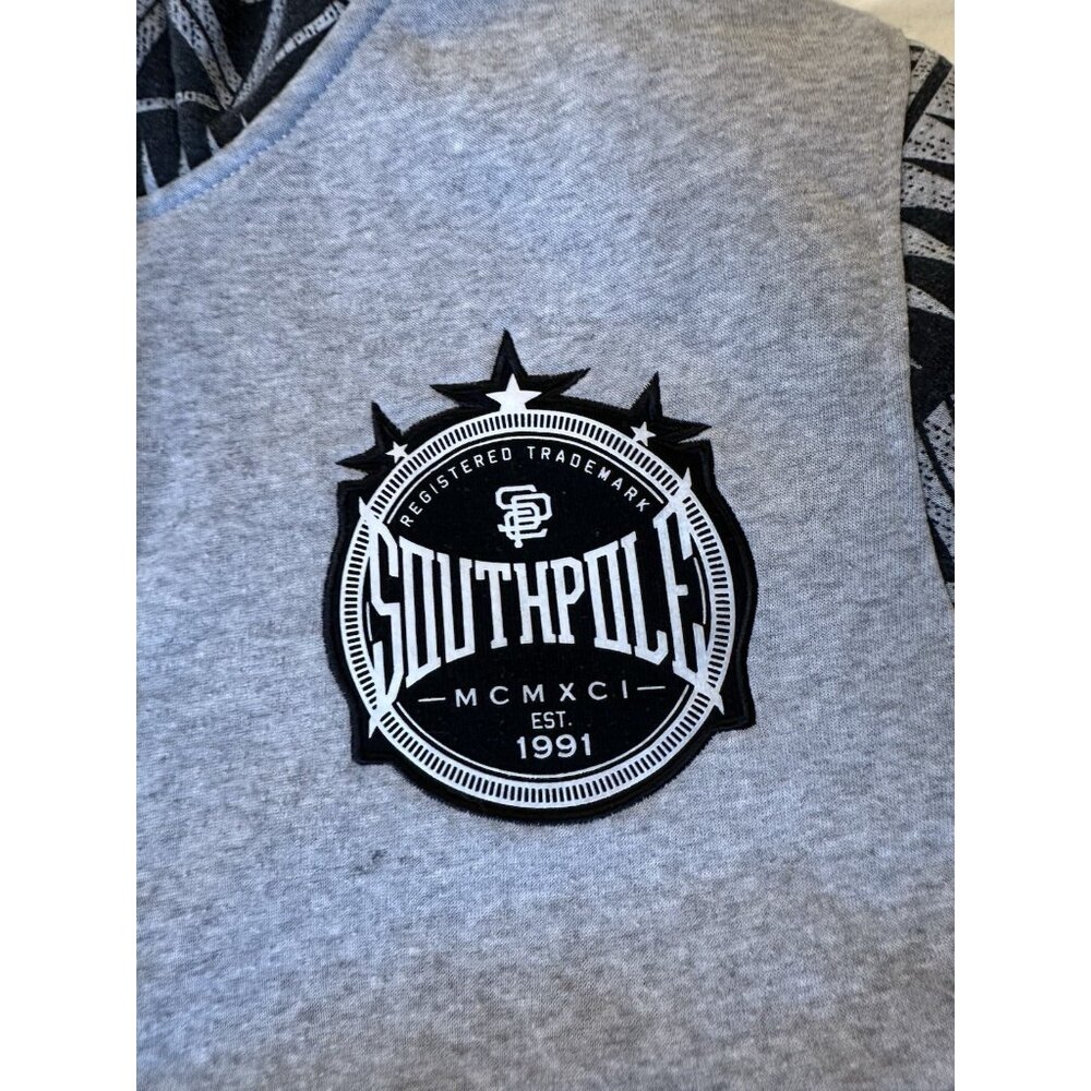 Southpole Y2K Men's Gray Full Zip Hoodie Size M Graphic Print Vintage - Picture 4 of 10